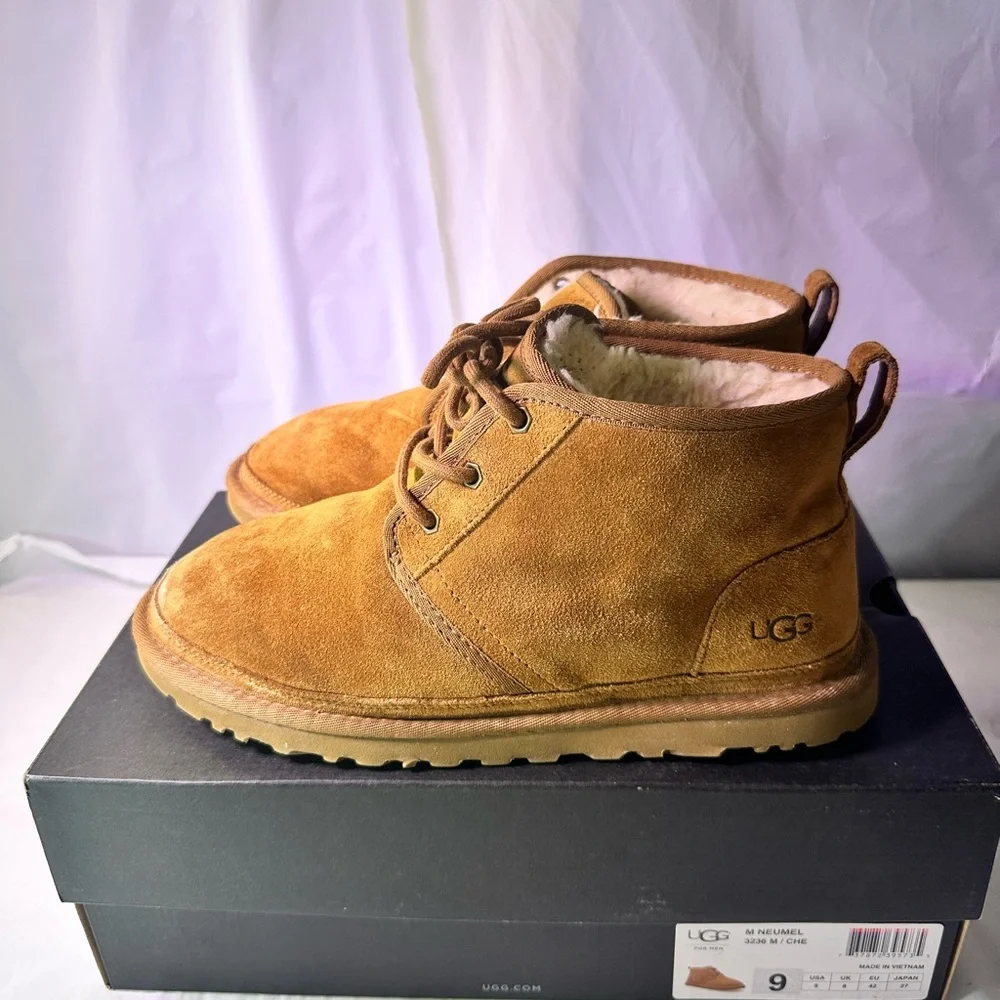 UGG Chestnut Suede Lace-Up Boots